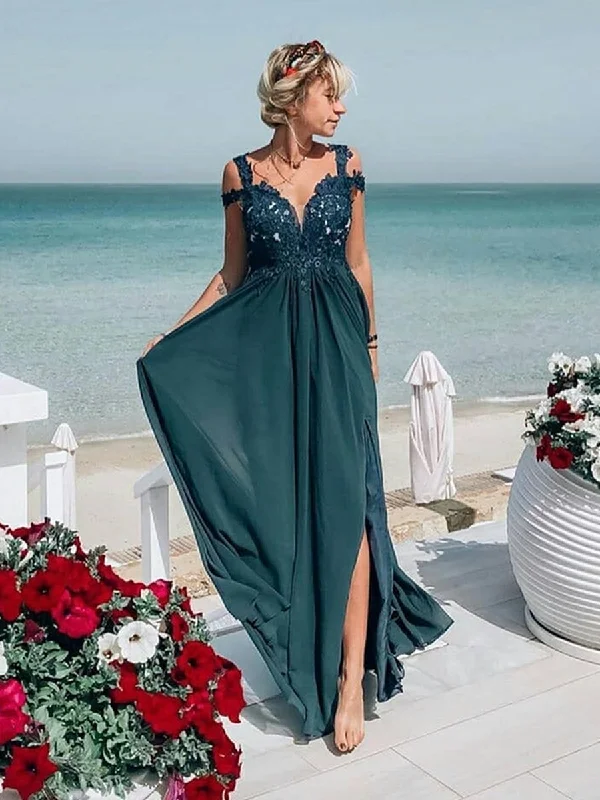 Simple Off Shoulder Lace Dark Green Prom Dresses, Off the Shoulder Lace Green Formal Graduation Evening Dresses, Off Shoulder Green Bridesmaid Dresses